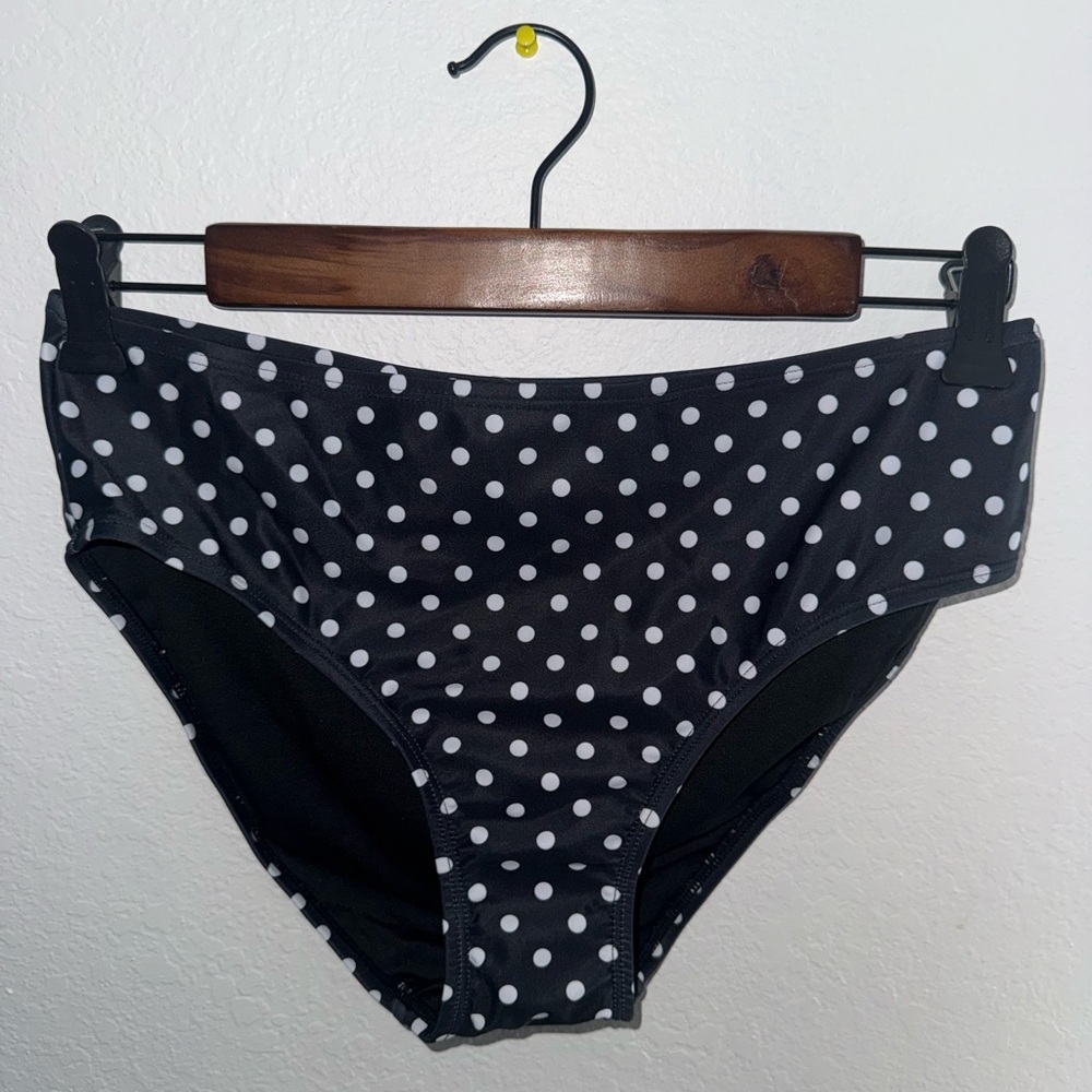 Black and White Polka Dot Bikini Bottoms